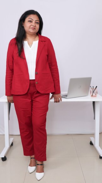 Boss Lady - Matte Red Suit Set